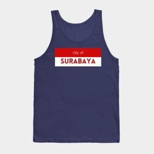 City of Surabaya in Indonesia Flag Colors Tank Top